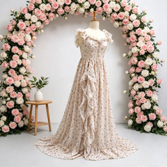 Hnewly  Maternity Photography Dress Ethereal Floral Chiffon Dresses Feminine Portrait Photo Shoot  Clothing Boho Pregnant D