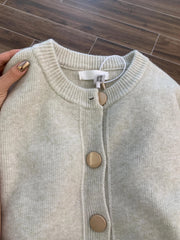 Hnewly  Elegant Button Sweater Cardigan Women's Autumn  Winter New Korean Loose Knitted Long Sleeved Jacket  Versatile O-neck Top