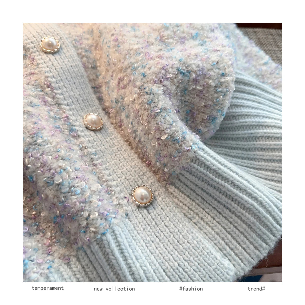 Hnewly  Luxury Pearl Button Sweater Women O-Neck Long Sleeve Cardigan Coat  Single Breasted Warm Jacket Casual All-Matched Knitwear Top