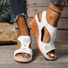 Lunivop  Women's High Heel Sandals Large Size Slip-On Thick Bottom Fish Mouth Hollow out Roman Style Fashionable Sandals