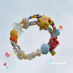 Lunivop  Handmade Elastic Rope Beaded Bracelet Wristband Cute Star Stretch Bracelet Jewelry Fashion Accessory for Women Girls