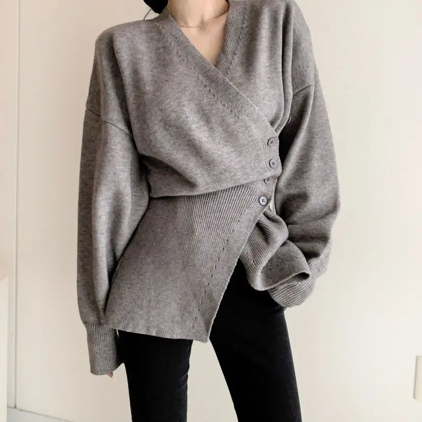 Hnewly 2025 spring fashion trend Autumn New Grey Casual Knitted Suits Sexy 2 Piece Skirt Set Woman Elegant Y2k Crop Tops + High Waist Slim Mini Skirt Korean
