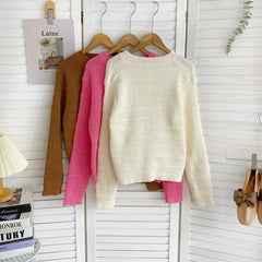 Hnewly  Button Front Knit Cardigan Sweater for Women Long Sleeve Single Breasted Sweater Jacket Ladies Autumn Winter Elegant Outfit