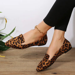 Hnewly Loafers Flats Leopard Pointed Toe Casual Women Shoes New Comfortable Walking Mujer Zapatos:Wear-resisting