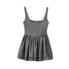 Hnewly  Fashion Solid Sling Mini Dress For Women Square Collar Sleeveless Backless Evening Party Short Dresses Female Club Chic