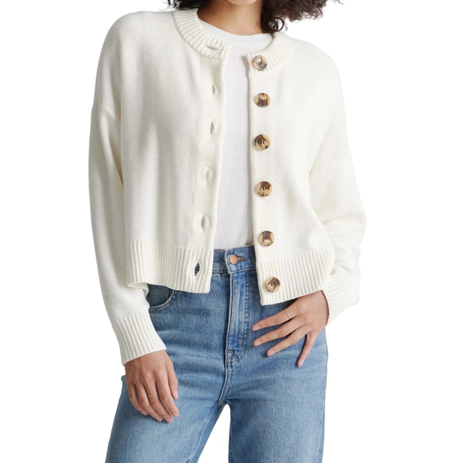 Hnewly Cardigan Tops y2k Women Clothes Solid Color Crew Neck Long Sleeve Button Down Knit Sweater 2000s Clothing Outwear