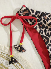 Hnewly  Leopard Underwired V-Bar Bikini Female Swimsuit Women Swimwear Two-pieces Bikini Set Push Up Bather Bathing Suit Swim Beachwear