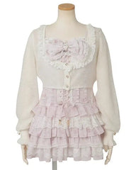 Hnewly  Japanese Sweet Lolita Dress Set Spring New Clothes Sweet Girls Woman Printed Dress and Knitted Top 2-piece Set Outfit