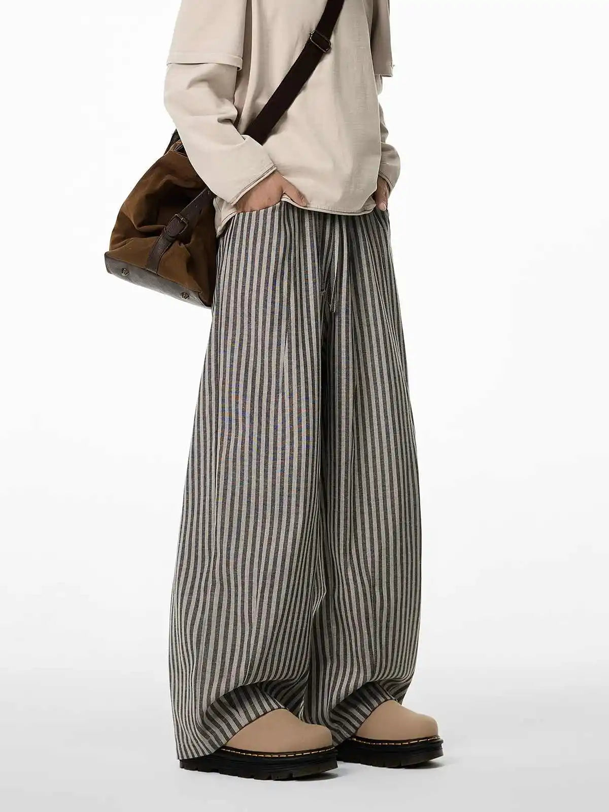 Hnewly  Women's Black Gothic Striped Long Pants Baggy Sweatpants Harajuku Y2k Emo Vintage Oversize Trousers Japanese 2000s Style Clothes