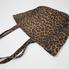 Hnewly  New Oversize Leopard Tote Bags Luxury Canvas Shoulder Bag Large Capacity Purses and Handbags Animal Printed Shopper Designer Bag