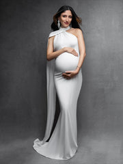 Hnewly  Maternity Photography Dress Backless Bodycon Maxi Gown Pregnancy Photoshoot Outfit Elegant Baby Shower Evening Wear