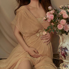 Hnewly  Elegant Maternity Maxi Gowns Dresses Photo for Photo Shoot Pregnant Wedding Party Dress Pregnancy Clothes Photography Prop Dress