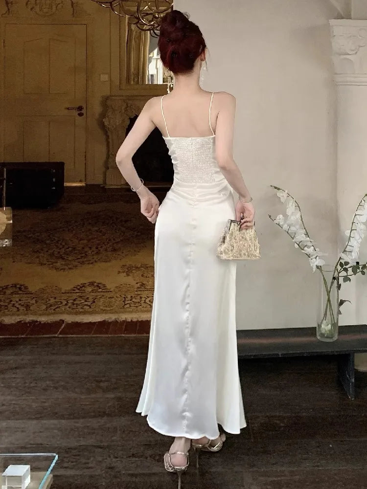 Hnewly  Dresses Women Sleeveless Sexy Elegant Off Shoulder Slim Backless Temperament Mermaid Dress Party Female Fashion Summer