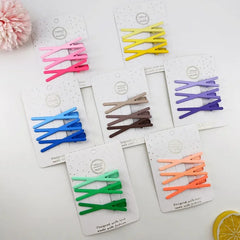 Hnewly Korean Sweet Girls Sweet Hairpin Gradient Color Cross Seamless Bangs Side Clip Broken Hair Clip Edge Clip Candy Color Headwear