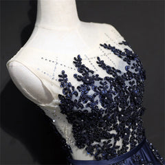 Hnewly  Elegant Tank Crystal A-line Satin Illusion Formal Evening Dresses for Women Court Train Party Dresses Prom Dress