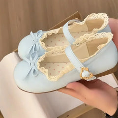 Hnewly  Woman Shoes Fashion Loafers Shoes Round Head Shallow Mouth Butterfly Knot Metal Buckle Soft Sole Non-slip Flat Zapatos De Mujer