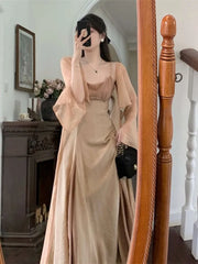 Hnewly  Women Dress Elegant Summer Vintage Strapless Evening Party Dress Casual Holiday Lady Beach Vestidos With Cardigan