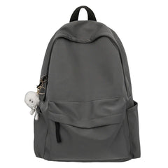 Lunivop  Unisex Solid Black Backpacks Large Capacity Waterproof Leisure Or Travel Bags Simple Nylon Light School Bags For Boys Or Girls