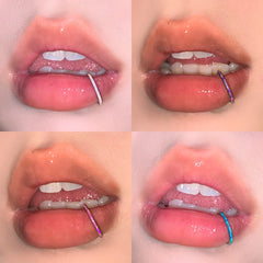 Hnewly  Female Charm Sparkling Stainless Steel Buckle Seamless 1.6mm Lip Ring Spicy Girl Piercing Jewelry High-quality and Simple