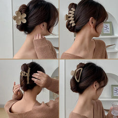 Hnewly 8Pcs Fashion Hair Clips for Women Flower Shape Large Claw Clips for Thick Hair Ponytail Hairpins Barrette Girls Hair Accessories