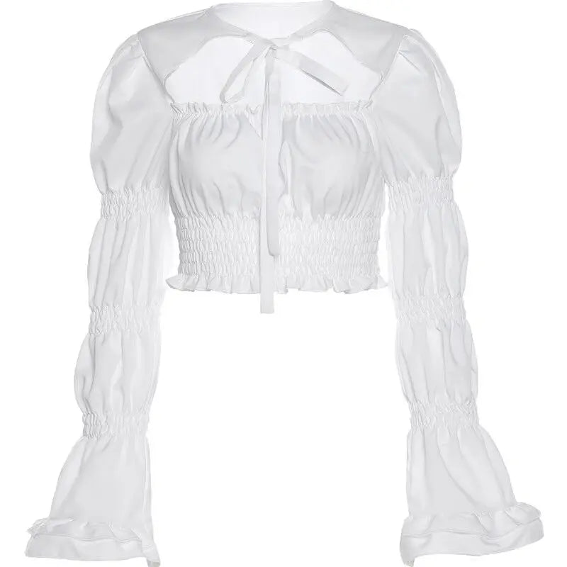 Hnewly Blouses Women Crops Tender New Arrival Pure Chic Prevalent Dating Spring Fall Leisure Preppy Style Holiday Fit Mujer Blusas