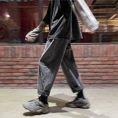 Hnewly  4 Colors Harem Jeans Women Elastic Waist Korean Style Trendy BF Unisex Couple Ulzzang Streetwear College Leisure Female Bottom