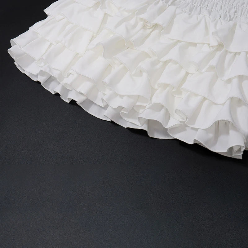 Hnewly y2k Dress Women Fairycore Clothes Sweetheart Neck Sleeveless Tiered Ruffle Hem Shirred Cami Dress Evening Party Dresses