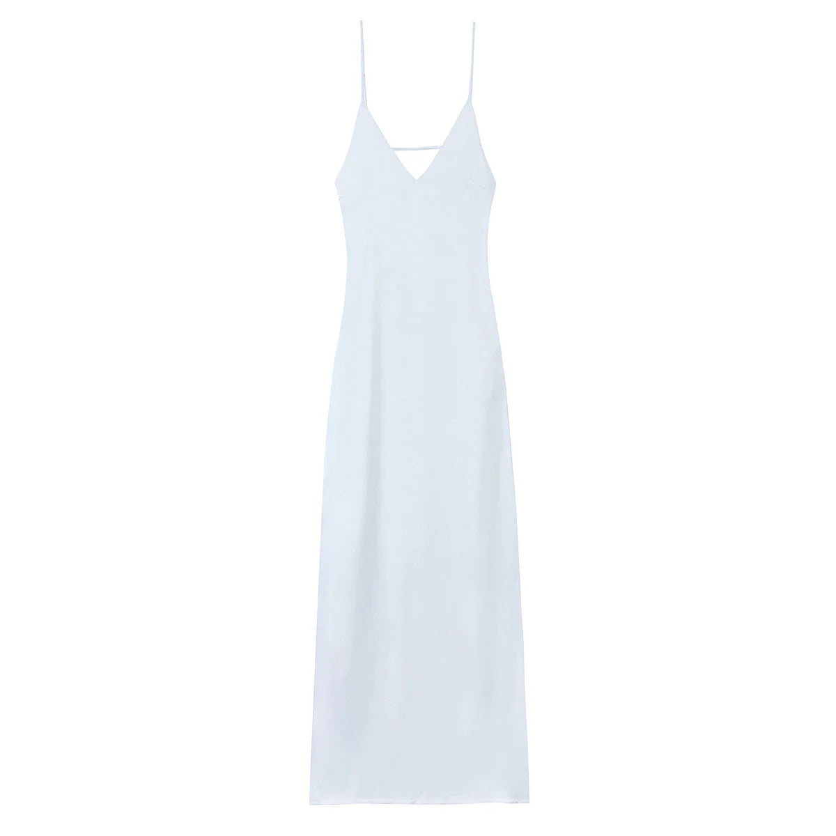 Hnewly Women Summer Yellow Stain V Neck Sling Dress Elegant Sleeveless Loose Maxi Robes 2025 New Ladies Party Holiday Dresses