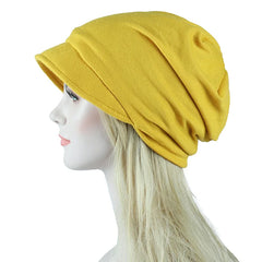 Hnewly  Pullover Hat Women's Slouchy Beanies Spring Autumn with Brim Painter Bucket Hat Solid Color Warm Skullcaps Gorras Casquette
