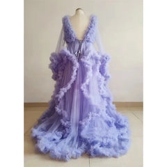 Hnewly  Orange Maternity Ruffle Tulle Dress PhotoShoot vestidos para embarazadas Photographie