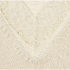 Hnewly  Casual Knitted Lace Patchwork Sweater Women Loose V Neck Full Sleeve Female Pullover Autumn Winter Lady Cozy Knitwear