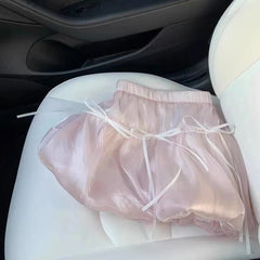 Hnewly  Fairycore Sweet Mini Skirt Women Pink Y2k Coquette Elegant Bow Short Skirts Kawaii Lace Patchwork Puffy Ruffle Skirts