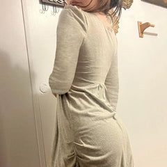 Hnewly  Elegant Sweet Bow Patchwork Fake Two Piece Dresses Sexy Square Collar Dress for Women Long Sleeve Loose Vestidos Femininos