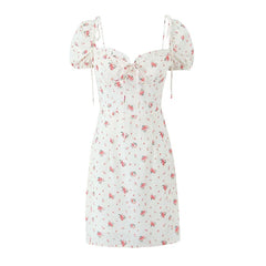 Lunivop  Sexy Off Shoulder Floral Print Sweet Dress Women Short Sleeve A-line Mini Summer Dresses Holiday Robe