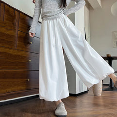 Hnewly  Korean Wide Leg Flower Bud Skirt Pants Women Summer High Waist Oversized Pants Woman Chic Loose Solid Color Casual Trouser