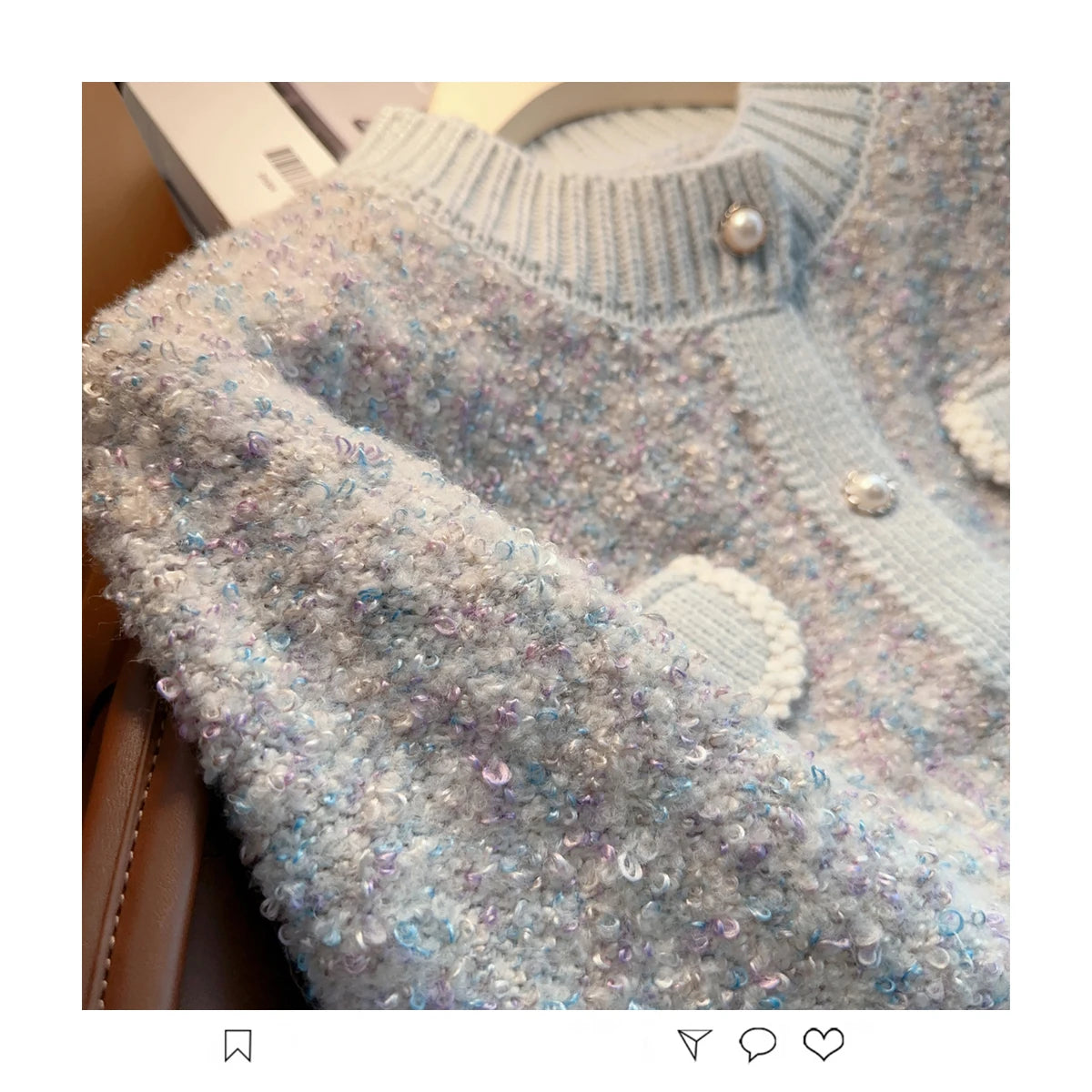 Hnewly  Luxury Pearl Button Sweater Women O-Neck Long Sleeve Cardigan Coat  Single Breasted Warm Jacket Casual All-Matched Knitwear Top
