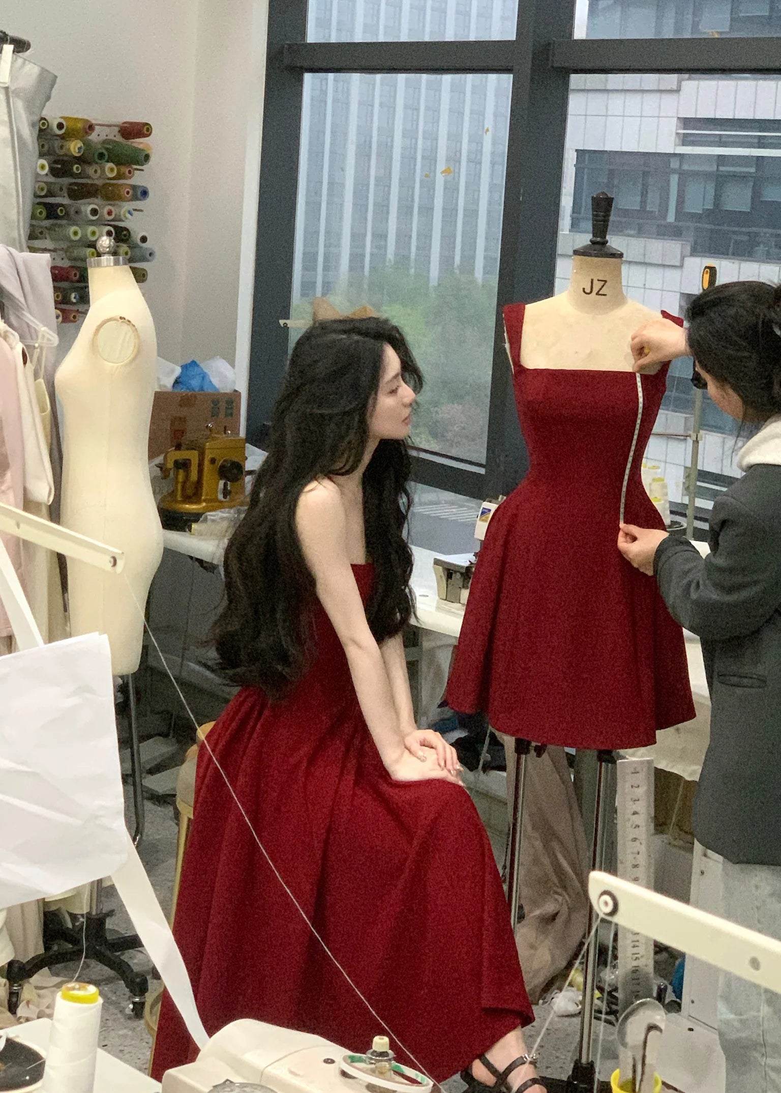 Hnewly Even Party Red Dress Women Casual Elegant Clothing One Piece Dress Korea Fashioon Summer Sleeveless Strap Mini Dress Female