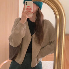 Hnewly  One Button Cardigan for Women Long Sleeve Single Button Up Plain Sweater Jacket Shrug Cardigan Teen-girl Y2K Outfit