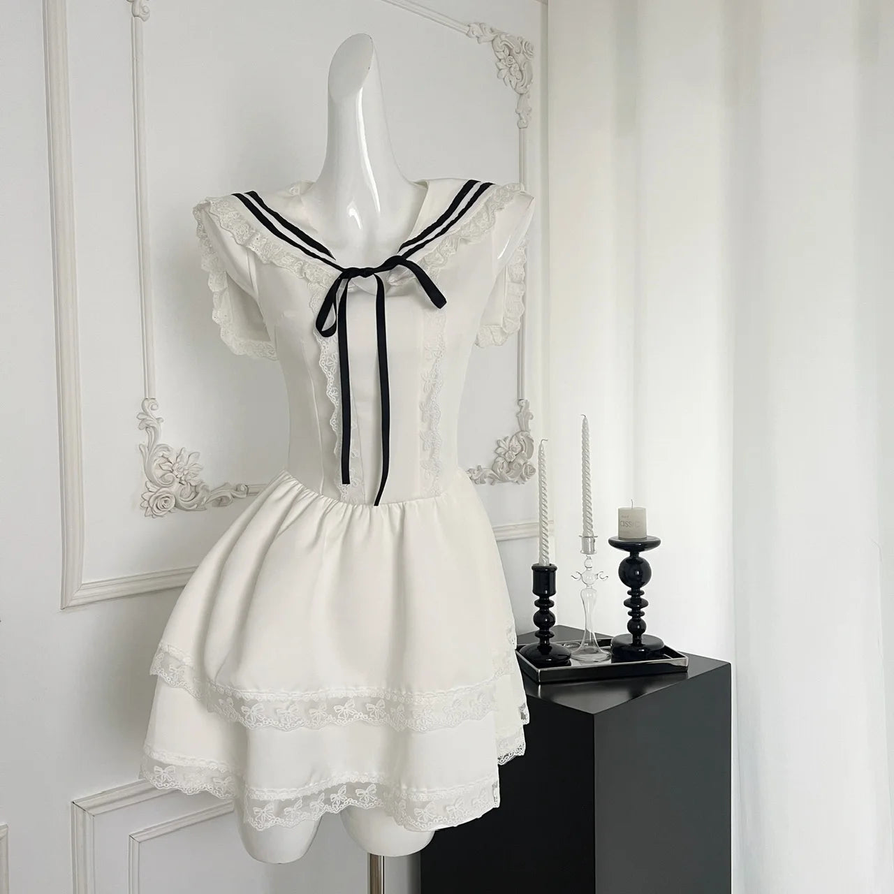 Hnewly Japanese Lolita Mini  Dress Female Evening Party Kawaii Dress Women Lace Sleeveless Dress Korean Fashion Summer 2000s Vintage