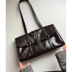 Hnewly  High Street Coffee Shoulder Bags For Women New Pu Leather Chic Casual Handbag Ladies Large Capacity Underarm Designer Luxury Bag