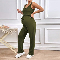 Hnewly  Spring Summer Maternity Tank Top & Long Pants Sets Fashion Soft Stretchy 2 Piece Outfits for Pregnant Women