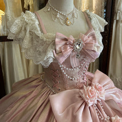 Hnewly  Dreamy Gorgeous Japanese Original Lolita Princess Dress Evening Gown Pink Birthday Party Coming-of-Age Ceremony Bow Sweet Dress