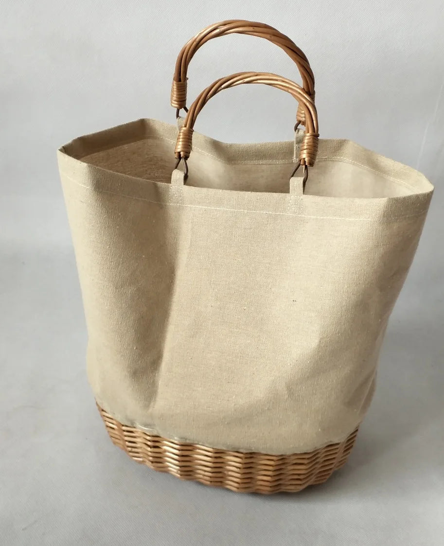 Hnewly  Handmade Wicker Rattan Top Handle Bag Straw Beach Shoulder Bag Holiday Bag Bridesmaid Gift Tote Wedding Party Gift