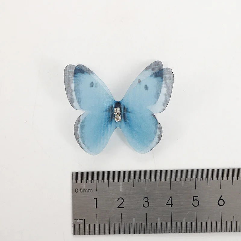 Hnewly 5PCS New Cute Princess Mesh Double-layer Butterfly Lovely Girls Hairpins Children Headwear Hairgrip Hair Clips Hair Accessories