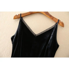 Hnewly  Fashion Retro Elegant Casual Versatile Velvet V-neck Base Suspender Vest for Women