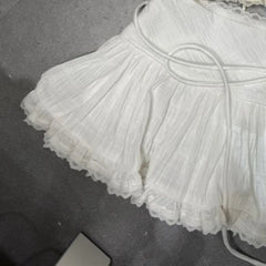 Hnewly  Lace Patchwork Sweet Cake Skirt Womens Harajuku High Waist A-Line Zipper Skirts Y2k Aesthetic 3D Flower Mini Grunge Faldas