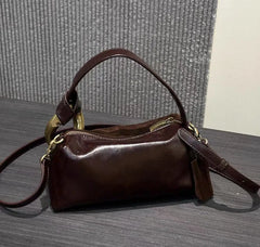 Hnewly  Fashion Shoulder Bag for Women Frosted Leather Boston Pillow Bag Versatile Casual Soft Leather Crossbody Handbag