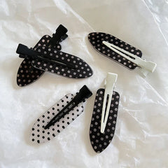 Lunivop  Black White Polka Dot Acrylic Hair Clips Minimalist Secure Hold Suitable for Daily Wear Party Outfits Hair Styling Accessories