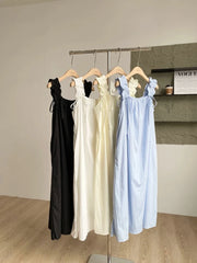 Hnewly  Y2k Aesthetic Sweet Sleeveless Ruffled Dress Women Vintage Harajuku Bandage Dresses Square Collar Fairy Solid Grunge Vestidos