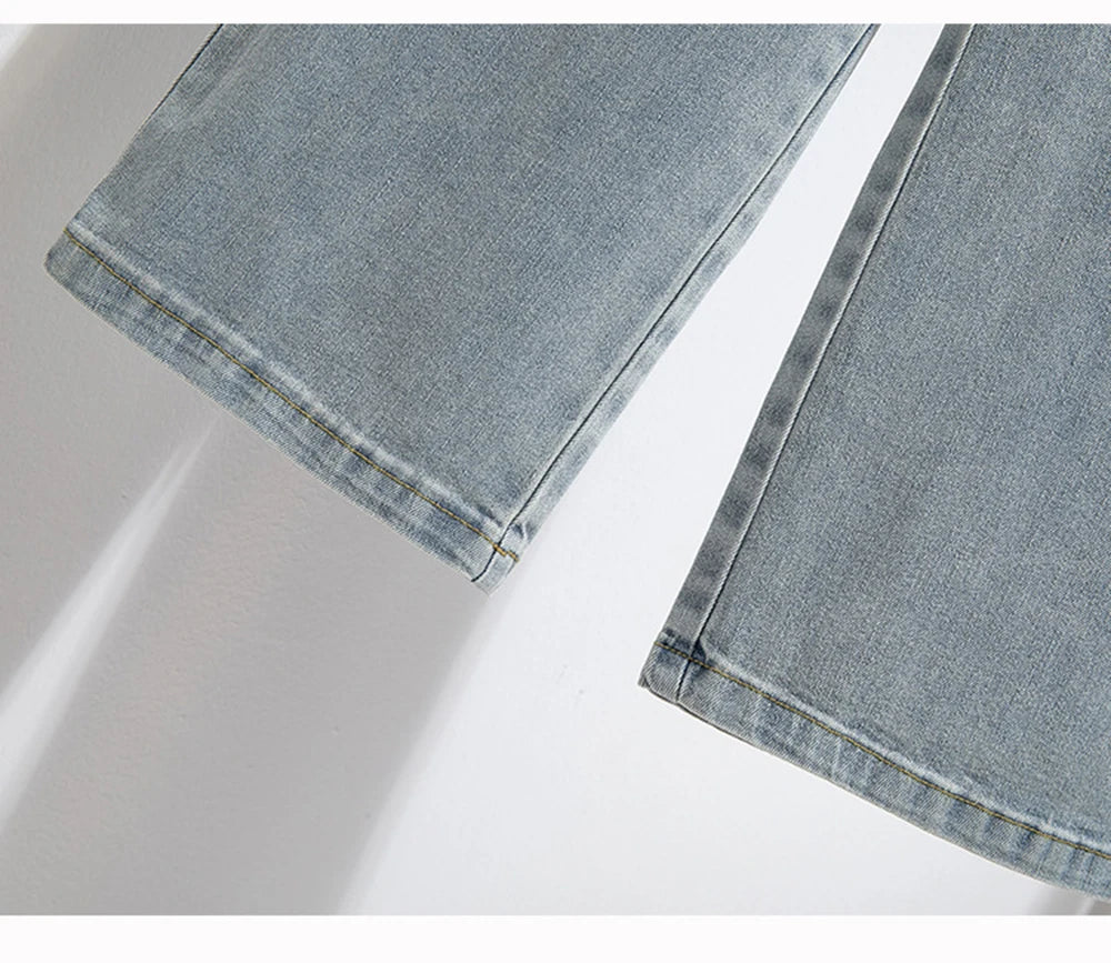 Hnewly XL-5XL Oversize Jeans Women's High Waisted Drawstring Wide Leg Denim Pants 2025 New Spring Autumn Loose Straight Leg Mop Pants